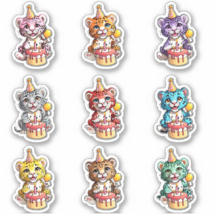 Schattigee Baby Jaguars Verjaardag Stickers