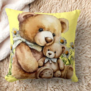 Schattigee Baby kinderkamer peuter teddybeer geel Kussen