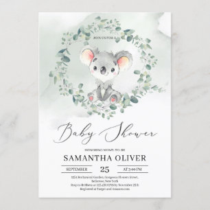 Schattigee baby koala groen eucalyptus Baby shower Kaart