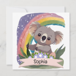 Schattigee Baby Koala Rainbow Aangepaste naam