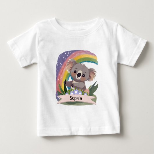 Schattigee Baby Koala Rainbow Aangepaste naam (Voorkant)