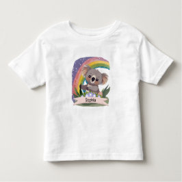 Schattigee Baby Koala Rainbow Aangepaste naam Kinder Shirts
