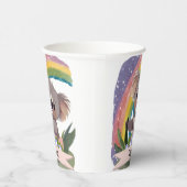 Schattigee Baby Koala Rainbow Aangepaste naam Papieren Bekers (Rechts)