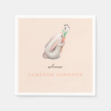 Schattigee Baby konijnenservetten voor feest