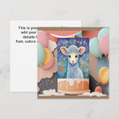 Schattigee Baby Lamb Verjaardag Kaart (Voorkant / Achterkant)