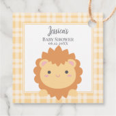 Schattigee Baby Leeuw welp Oerwoud Dier Jongen Bab Bedankjes Labels (Achterkant)