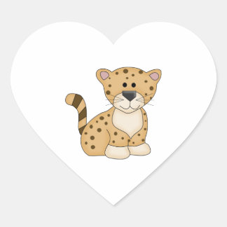 Schattigee Baby Leopard Hart Sticker