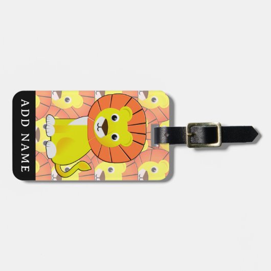 Schattigee Baby Lion All Over Print Pattern Bagagelabel (Voorkant horizontaal)