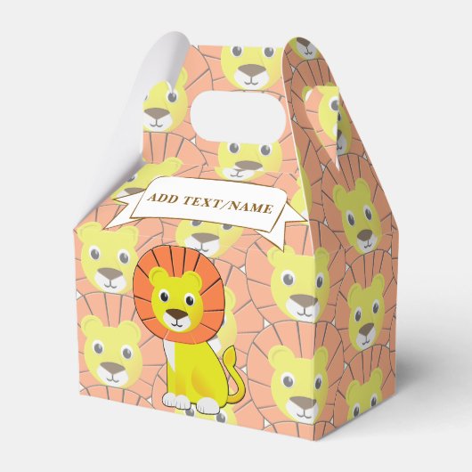 Schattigee Baby Lion All Over Print Pattern Bedankdoosjes (Voorkant Zijde)
