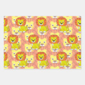 Schattigee Baby Lion All Over Print Pattern Inpakpapier Vel (Voorkant 3)