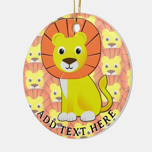 Schattigee Baby Lion All Over Print Pattern Keramisch Ornament (Links)