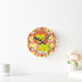 Schattigee Baby Lion All Over Print Pattern Ronde Klok (Huis)