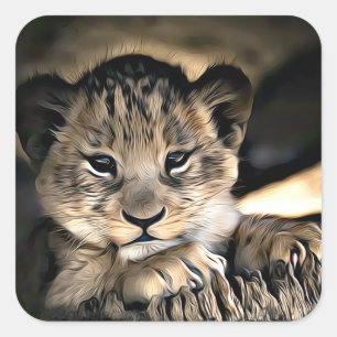 Schattigee Baby Lion Cub Stickers