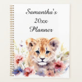 Schattigee Baby Lion gepersonaliseerde planner (Voorkant)