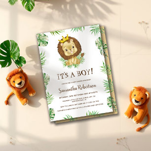 Schattigee Baby Lion Het is een Boy Oerwoud Baby s Kaart