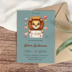 Schattigee Baby Lion - Het is een Boy Safari-Baby Kaart