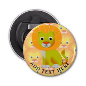 Schattigee Baby Lion over printpatroon Button Flesopener (Voorkant)