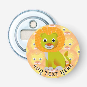 Schattigee Baby Lion over  printpatroon Button Flesopener