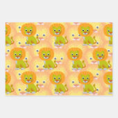 Schattigee Baby Lion over printpatroon Inpakpapier Vel (Voorkant)