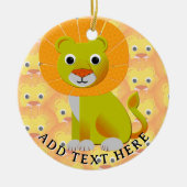 Schattigee Baby Lion over printpatroon Keramisch Ornament (Voorkant)