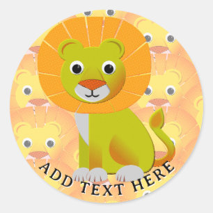 Schattigee Baby Lion over printpatroon Ronde Sticker