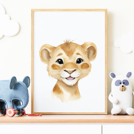 Schattigee Baby Lion Safari Nursery Wall Art Poster