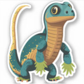 Schattigee Baby Lizard Cartoon Karakter Sticker (Voorkant)