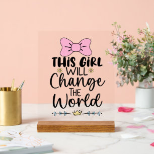 Schattigee baby meisje kinderkamer acryl bord