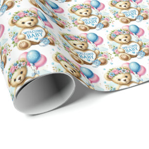 Schattigee baby meisjes welkom baby cadeaupapier
