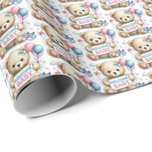 Schattigee baby meisjes welkom baby cadeaupapier