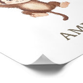 Schattigee Baby Monkey Boho Safari Nursery Wall Poster (Hoek)