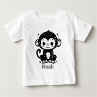 Schattigee Baby Monkey Drawing - Kawaii Nursery Ar