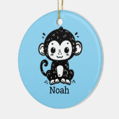Schattigee Baby Monkey Drawing - Kawaii Nursery Ar Keramisch Ornament (Links)