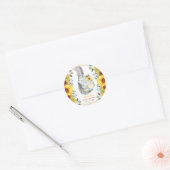 Schattigee Baby Olifant & Boho rustieke zonnebloem Ronde Sticker (Envelop)