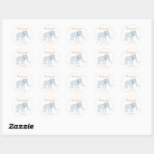 Schattigee Baby olifant dank je datum Ronde Sticker (Vel)