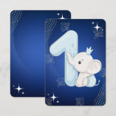 Schattigee Baby olifant eerste verjaardag Kaart (Voorkant / Achterkant)