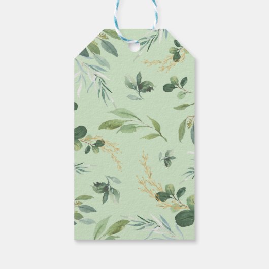 Schattigee Baby Olifant Groen Gouden Tuindouche Cadeaulabel (Achterkant)