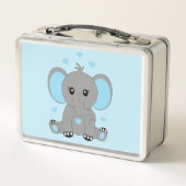 Schattigee baby olifant in blauw, op maat (Achterkant)