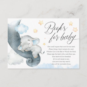 Schattigee baby olifant jongen baby shower boeken informatiekaartje
