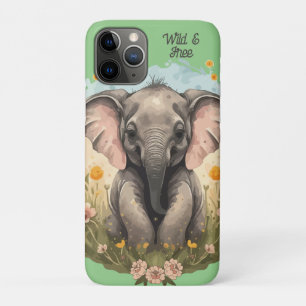 Schattigee Baby Olifant Kalf Wildflower Wanderlust iPhone 11 Pro Hoesje