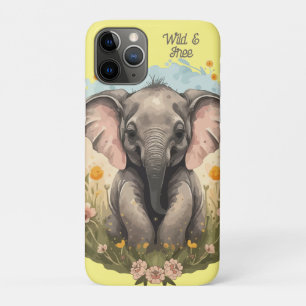 Schattigee Baby Olifant Kalf Wildflower Wanderlust iPhone 11 Pro Hoesje