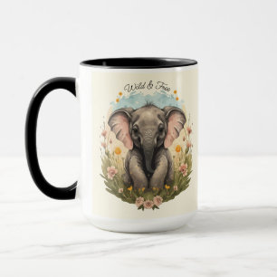 Schattigee Baby Olifant Kalf Wildflower Wanderlust Mok