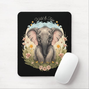 Schattigee Baby Olifant Kalf Wildflower Wanderlust Muismat