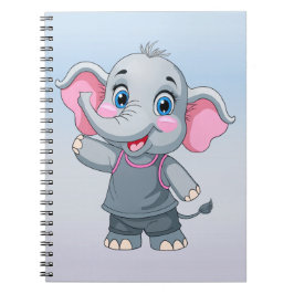 Schattigee Baby olifant Notitieboek 6,5 x 8,75 inc