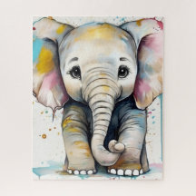 Schattigee baby olifant puzzel
