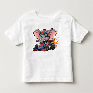 Schattigee Baby olifant race autocoureur Kinder Shirts