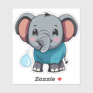 Schattigee Baby olifant spuiten water uit de romp Sticker