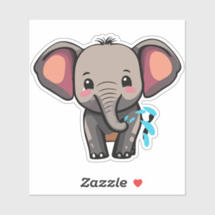 Schattigee Baby olifant spuiten water uit de romp Sticker