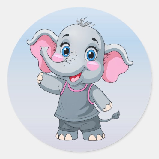 Schattigee Baby olifant Stickers (Voorkant)
