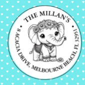 Schattigee Baby Olifant thema Zelfinktende Stempel